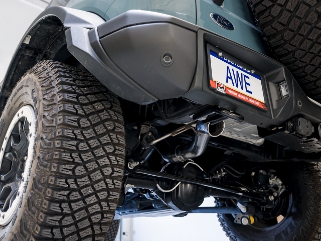 AWE-TUNING 0 FG Single Side Exit Exhaust w/ BashGuard (2021-2022 Ford Bronco) - Click Image to Close