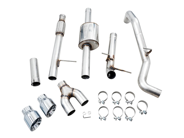 AWE-TUNING 0FG Dual Side Exit Cat-Back Exhaust w/ Chrome Silver Tips (2019-2023 Silverado & Sierra 1500 5.3L V8)