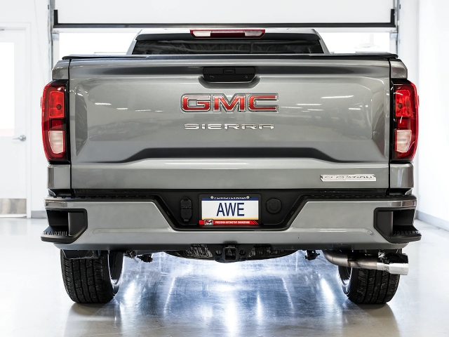 AWE-TUNING 0FG Dual Side Exit Cat-Back Exhaust w/ Chrome Silver Tips (2019-2023 Silverado & Sierra 1500 5.3L V8)