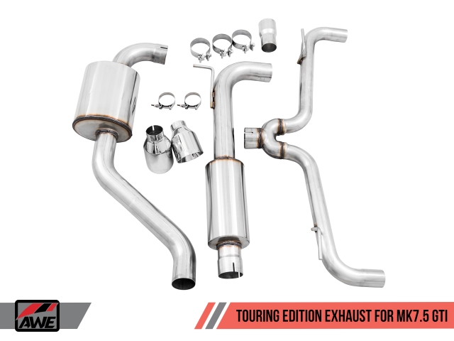 AWE-TUNING TOURING EDITION Cat-Back Exhaust w/ Chrome Silver Tips (2018-2019 Golf GTI)