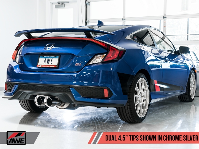 AWE-TUNING TOURING EDITION Cat-Back Exhaust w/ Dual Chrome Silver Tips (2017-2020 Civic Si)