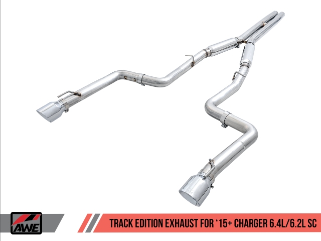 AWE-TUNING TRACK EDITION Cat-Back Exhaust w/ Chrome Silver Tips (2015-2023 Charger R/T Scat Pack, SRT 392 & SRT Hellcat)