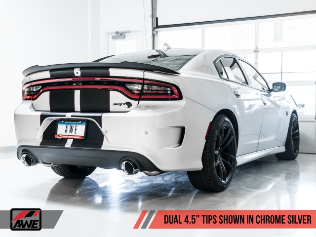 AWE-TUNING TRACK EDITION Cat-Back Exhaust w/ Chrome Silver Tips (2015-2023 Charger R/T Scat Pack, SRT 392 & SRT Hellcat)