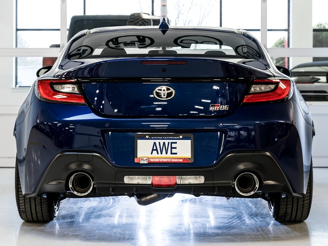 AWE-TUNING TOURING EDITION Cat-Back Exhaust w/ Chrome Silver Tips (2022-2023 Subaru BRZ & Toyota GR86) - Click Image to Close