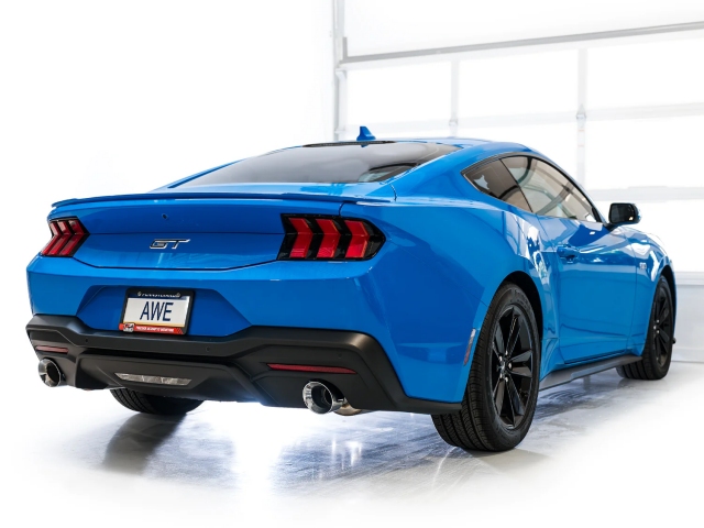 AWE-TUNING TOURING EDITION Cat-Back Exhaust w/ Dual Chrome Silver Tips (2024 Ford Mustang GT)