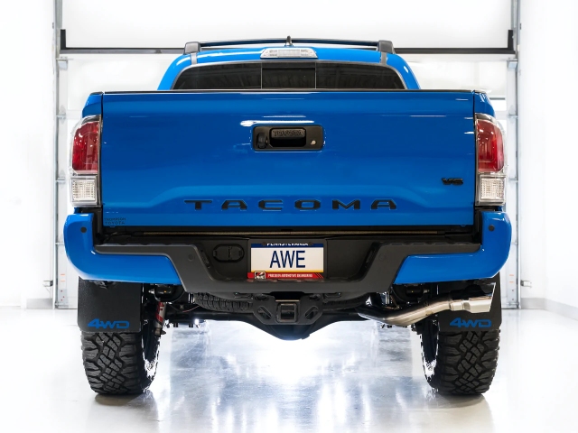 AWE-TUNING 0FG Dual Exit Exhaust w/ Dual Chrome Silver Tips (2016-2023 Toyota Tacoma 3.5L V6)