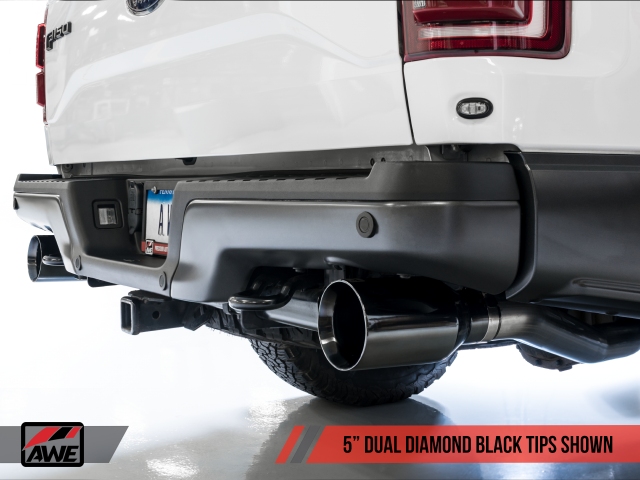 AWE-TUNING 0 FG Resonated Cat-Back Exhaust w/ Diamond Black Tips (2017-2020 F-150 Raptor)