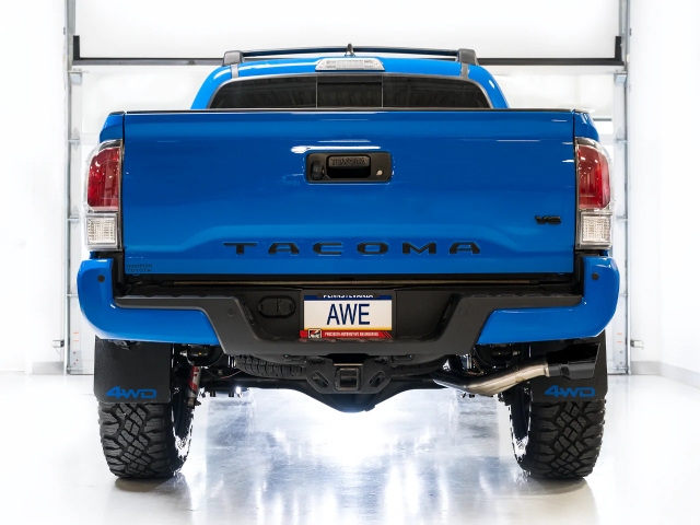 AWE-TUNING 0FG Dual Exit Exhaust w/ Dual Diamond Black Tips (2016-2023 Toyota Tacoma 3.5L V6)