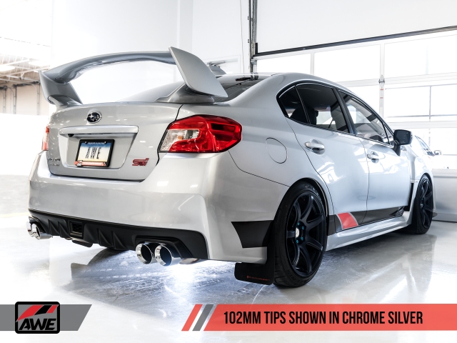 AWE-TUNING TOURING EDITION Cat-Back Exhaust w/ 102mm Quad Chrome Silver Tips (2011-2020 Impreza WRX & WRX STi)