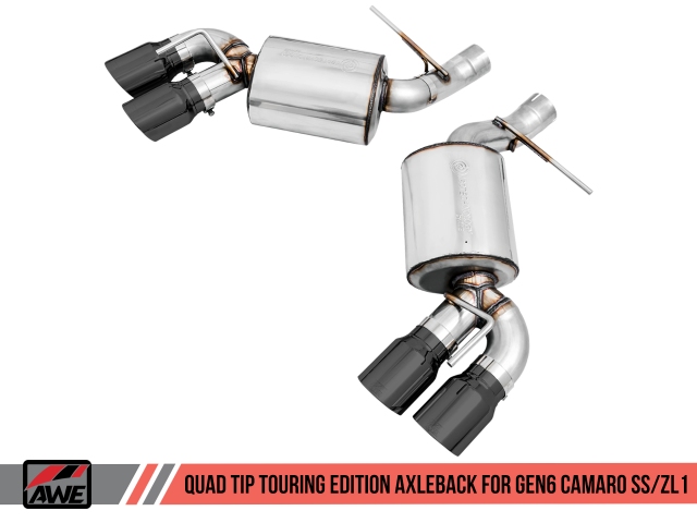 AWE-TUNING TOURING EDITION Axle-Back Exhaust w/ Quad Outlet Diamond Black Tips (2016-2020 Camaro SS & ZL1)
