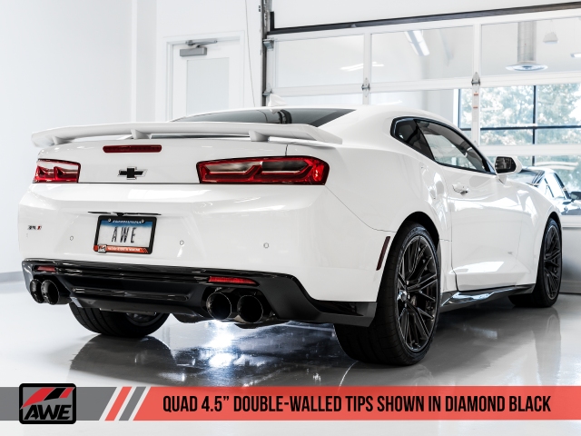 AWE-TUNING TOURING EDITION Axle-Back Exhaust w/ Quad Outlet Diamond Black Tips (2016-2020 Camaro SS & ZL1)