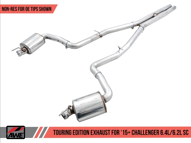 AWE-TUNING TOURING EDITION Non-Resonated Cat-Back Exhaust (2015-2020 Challenger SRT 392, R/T Scat Pack, SRT Hellcat & SRT Demon)