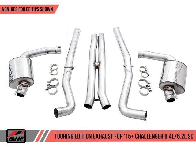 AWE-TUNING TOURING EDITION Non-Resonated Cat-Back Exhaust (2015-2020 Challenger SRT 392, R/T Scat Pack, SRT Hellcat & SRT Demon)