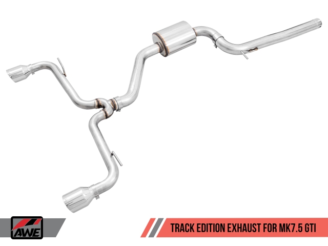 AWE-TUNING TRACK EDITION Cat-Back Exhaust w/ Chrome Silver Tips (2018-2019 Golf GTI) - Click Image to Close