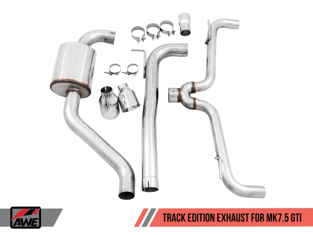 AWE-TUNING TRACK EDITION Cat-Back Exhaust w/ Chrome Silver Tips (2018-2019 Golf GTI)