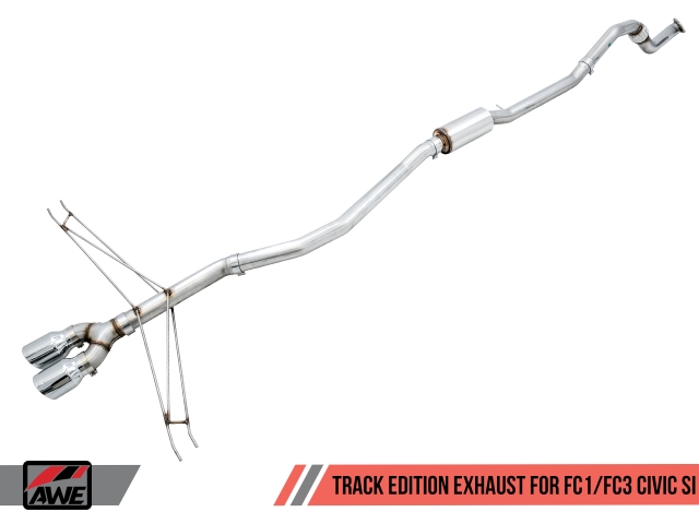 AWE-TUNING TRACK EDITION Cat-Back Exhaust w/ Dual Chrome Silver Tips (2017-2020 Civic Si)