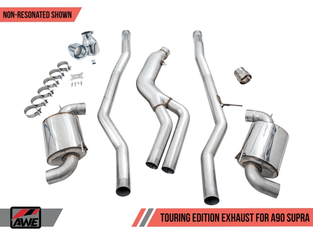 AWE-TUNING TOURING EDITION Non-Resonated Cat-Back Exhaust w/ Chrome Silver Tips (2020 GR Supra)