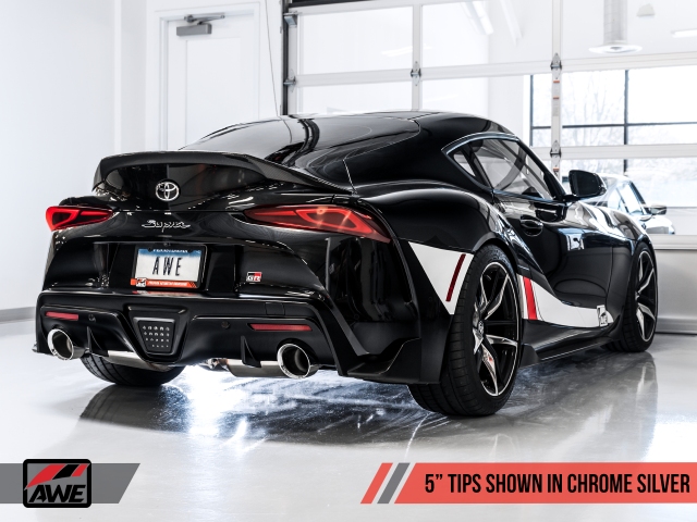 AWE-TUNING TOURING EDITION Non-Resonated Cat-Back Exhaust w/ Chrome Silver Tips (2020 GR Supra)