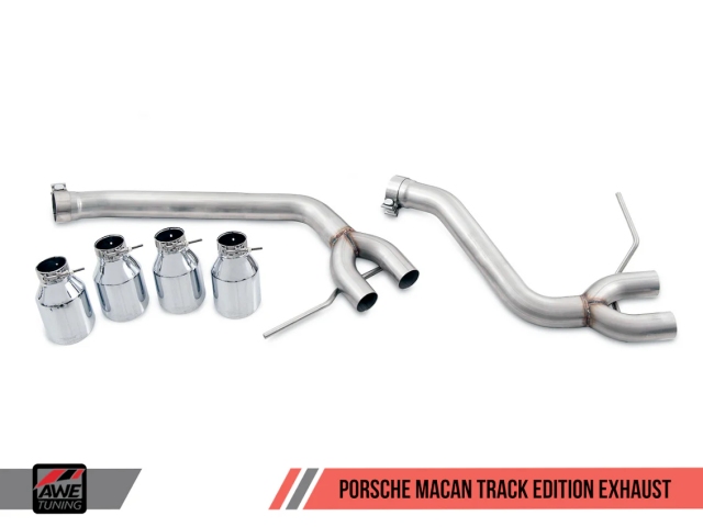 AWE-TUNING TRACK EDITION Cat-Back Exhaust w/ Chrome Silver Tips (2015-2018 Porsche Macan S, GTS & Turbo) - Click Image to Close