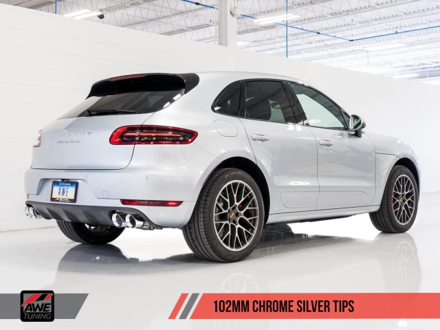 AWE-TUNING TRACK EDITION Cat-Back Exhaust w/ Chrome Silver Tips (2015-2018 Porsche Macan S, GTS & Turbo)