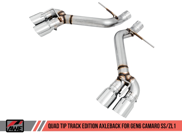 AWE-TUNING TRACK EDITION Axle-Back Exhaust w/ Quad Outlet Chrome Silver Tips (2016-2020 Camaro SS & ZL1)