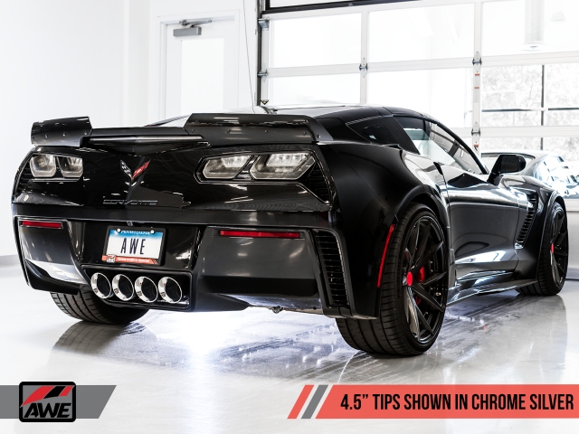 AWE-TUNING TRACK EDITION Axle-Back Exhaust w/o AFM w/ Chrome Silver Tips (2014-2019 Corvette Stingray, Grand Sport, Z06 & ZR1)