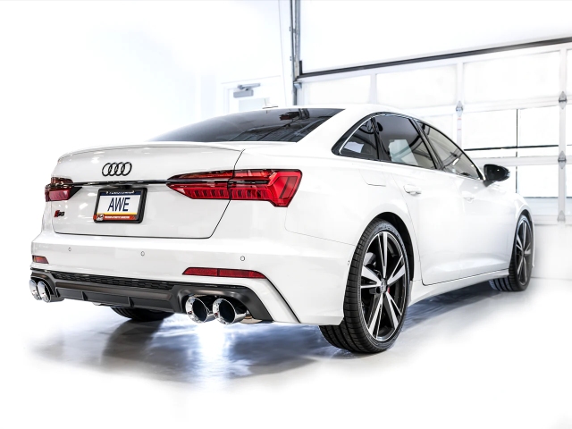 AWE-TUNING TRACK EDITION Cat-Back Exhaust w/ Chrome Silver Tips (2020-2023 Audi S6 & S7 Sportback) - Click Image to Close