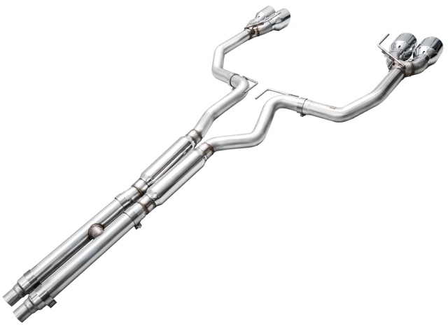 AWE-TUNING TRACK EDITION Cat-Back Exhaust w/ Quad Chrome Silver Tips (2024 Ford Mustang Dark Horse) - Click Image to Close