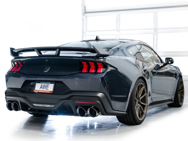 AWE-TUNING TRACK EDITION Cat-Back Exhaust w/ Quad Chrome Silver Tips (2024 Ford Mustang Dark Horse)