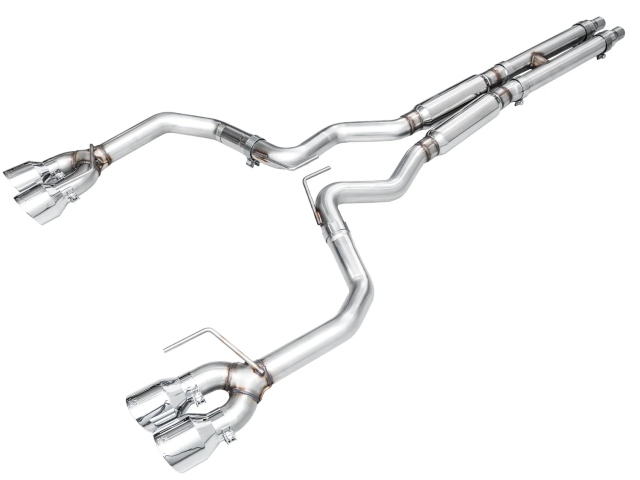 AWE-TUNING TRACK EDITION Cat-Back Exhaust w/ Quad Chrome Silver Tips (2024 Ford Mustang GT)