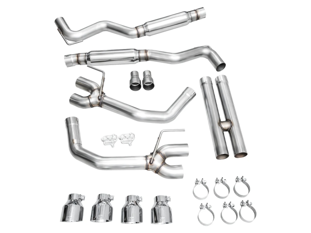 AWE-TUNING TRACK EDITION Cat-Back Exhaust w/ Quad Chrome Silver Tips (2024 Ford Mustang GT)