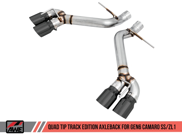 AWE-TUNING TRACK EDITION Axle-Back Exhaust w/ Quad Outlet Diamond Black Tips (2016-2020 Camaro SS & ZL1)