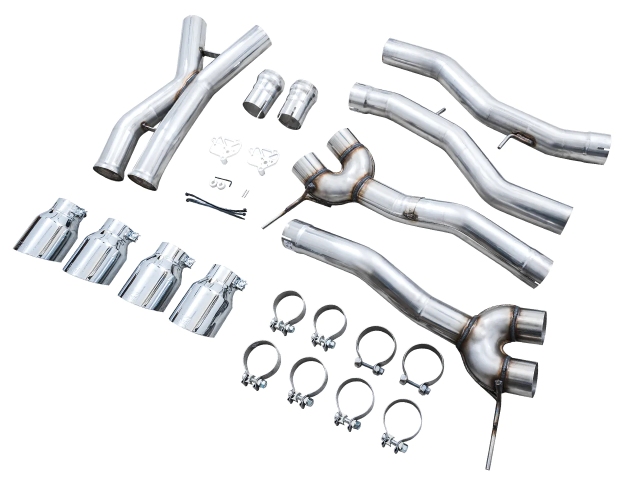 AWE-TUNING TRACK EDITION Cat-Back Exhaust w/ Quad Chrome Silver Tips (2021-2023 BMW M3, M3 competition, M4 & M4 competition)