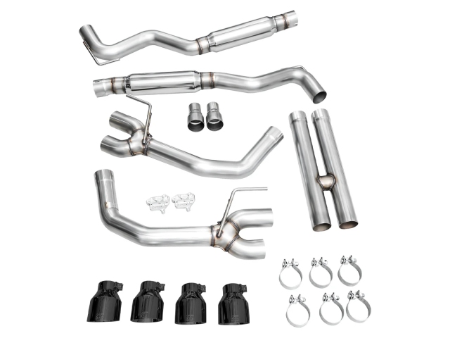 AWE-TUNING TRACK EDITION Cat-Back Exhaust w/ Quad Diamond Black Tips (2024 Ford Mustang GT)