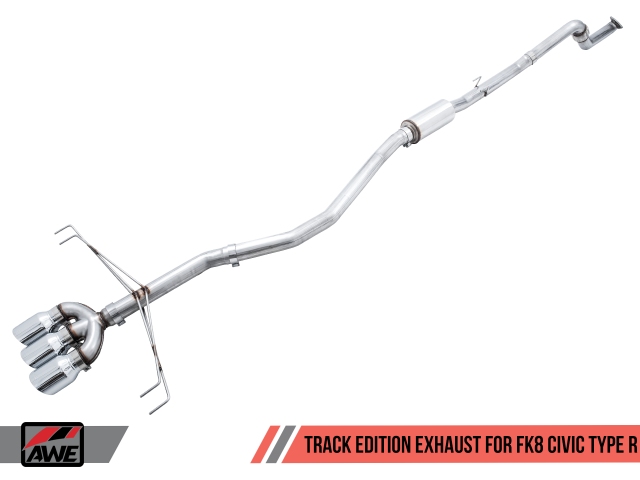 AWE-TUNING TRACK EDITION Cat-Back Exhaust w/ Triple Chrome Silver Tips (2017-2021 Civic Type R)