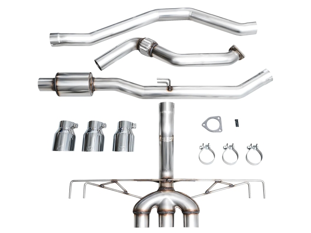 AWE-TUNING TRACK EDITION Cat-Back Exhaust w/ Triple Chrome Silver Tips (2023-2024 Honda Civic Type R)