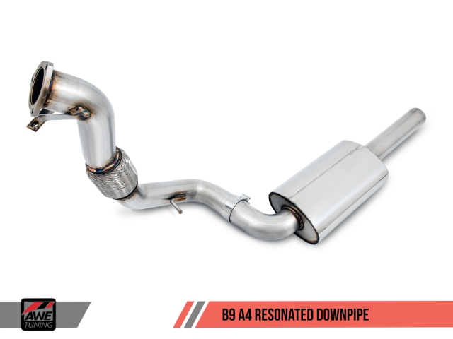 AWE-TUNING SWITCHPATH Exhaust w/ Dual Outlet Chrome Silver Tips & SWITCHPATH Remote (2017-2018 Audi A4 2.0L I4 AWD)