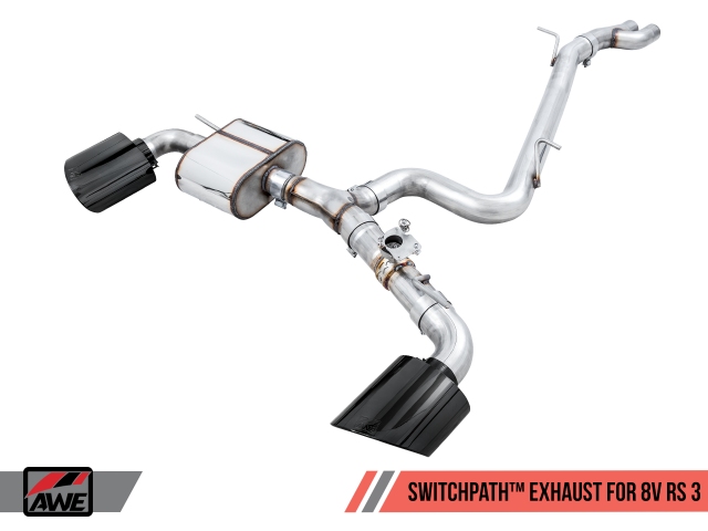 AWE-TUNING SWITCHPATH Exhaust w/ Diamond Black RS Tips (2017-2019 Audi RS 3)