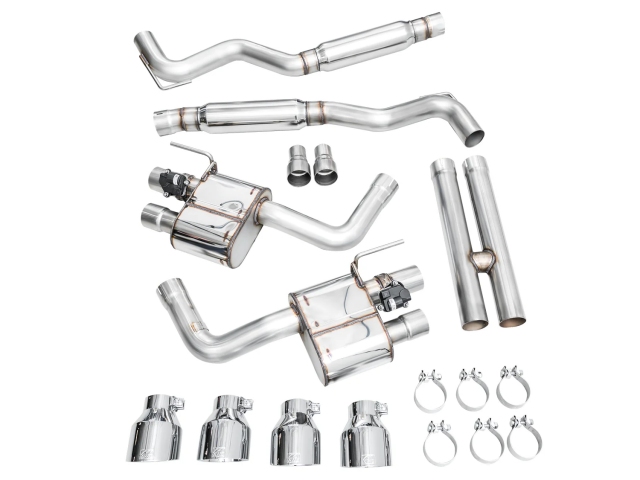 AWE-TUNING SWITCHPATH Cat-Back Exhaust w/ Quad Chrome Silver Tips (2024 Ford Mustang Dark Horse)