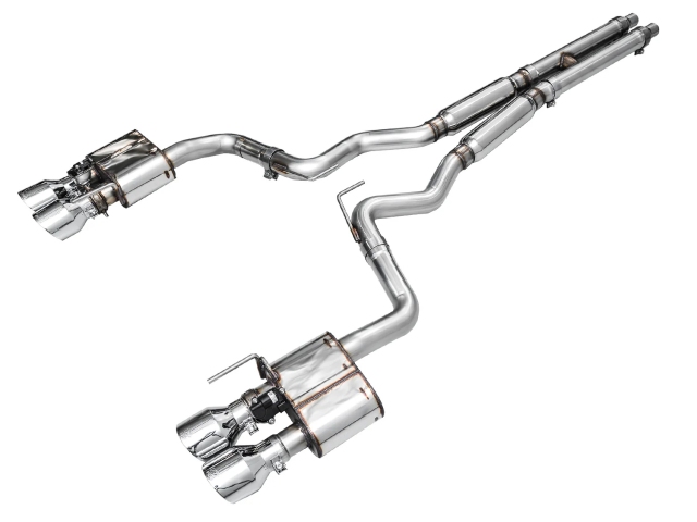 AWE-TUNING SWITCHPATH Cat-Back Exhaust w/ Quad Chrome Silver Tips (2024 Ford Mustang GT)