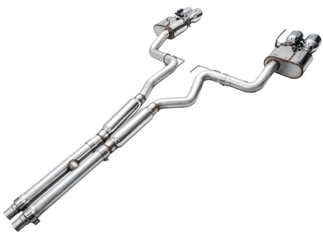 AWE-TUNING SWITCHPATH Cat-Back Exhaust w/ Quad Chrome Silver Tips (2024 Ford Mustang GT) - Click Image to Close