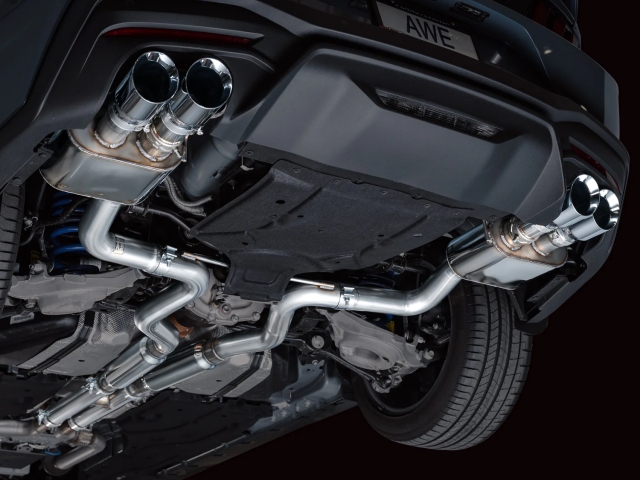 AWE-TUNING SWITCHPATH Cat-Back Exhaust w/ Quad Chrome Silver Tips (2024 Ford Mustang GT)