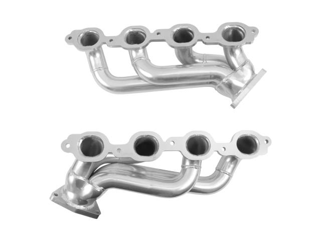 BBK Shorty Exhaust Headers, 1-3/4", Polished Silver Ceramic (2019-2023 GM Truck & SUV 5.3L & 6.2L V8) - Click Image to Close