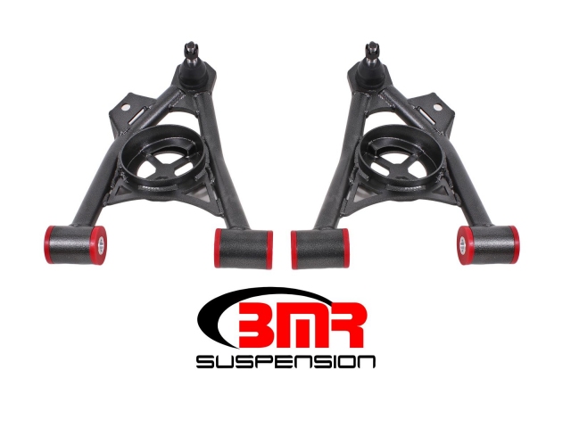 BMR Lower A-Arms w/ Spring Pockets & Polyurethane Bushings, Standard Ball Joints, Non-Adjustable (1994-2004 Mustang)