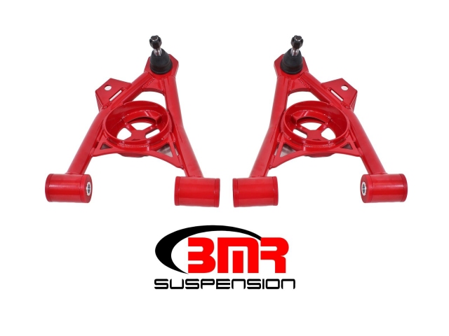 BMR Lower A-Arms w/ Spring Pockets & Polyurethane Bushings, Standard Ball Joints, Non-Adjustable (1994-2004 Mustang)