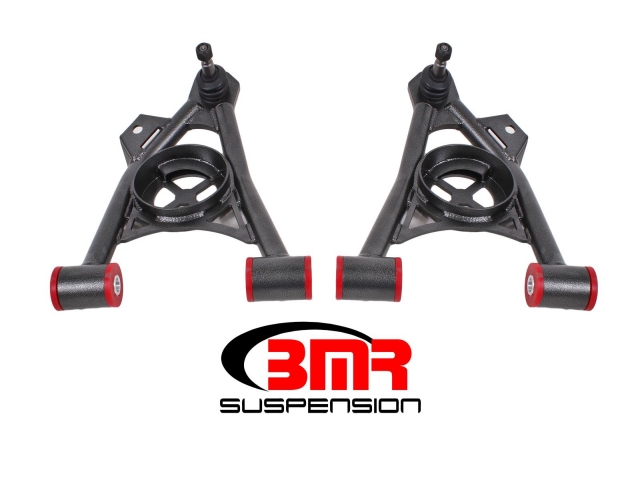 BMR Lower A-Arms w/ Spring Pockets & Polyurethane Bushings, Tall Ball Joints, Non-Adjustable (1994-2004 Mustang) - Click Image to Close