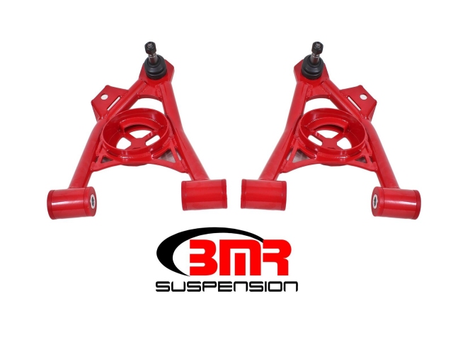 BMR Lower A-Arms w/ Spring Pockets & Polyurethane Bushings, Tall Ball Joints, Non-Adjustable (1994-2004 Mustang) - Click Image to Close