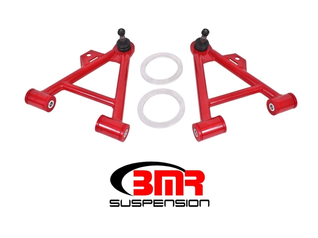 BMR Lower A-Arms w/ Coilovers & Polyurethane Bushings, Tall Ball Joints, Non-Adjustable (1994-2004 Mustang) - Click Image to Close