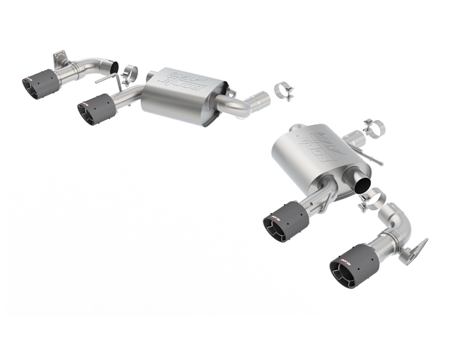 Borla Rear Section Exhaust "ATAK" w/ Carbon Fiber Tips, 2.75"/2.5" (2016-2020 Camaro SS) - Click Image to Close
