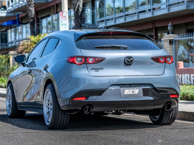 Borla Axle-Back Exhaust "S-Type" w/ Black Chrome Tips, 2.5"/2" (2021-2022 Mazda3 2.5T AWD)